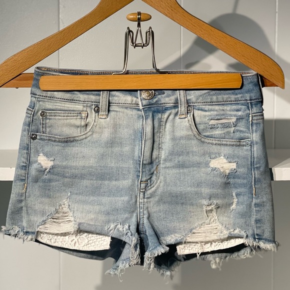 American Eagle Hi-Rise Shortie | Women’s Size 4 | Blue Jean - Picture 1 of 6